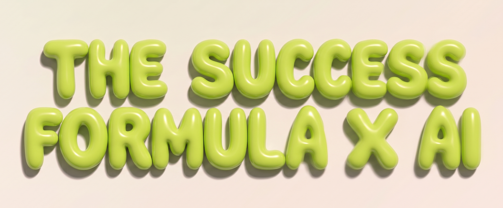 The Success Formula × AI in grünen Bubble-Buchstaben